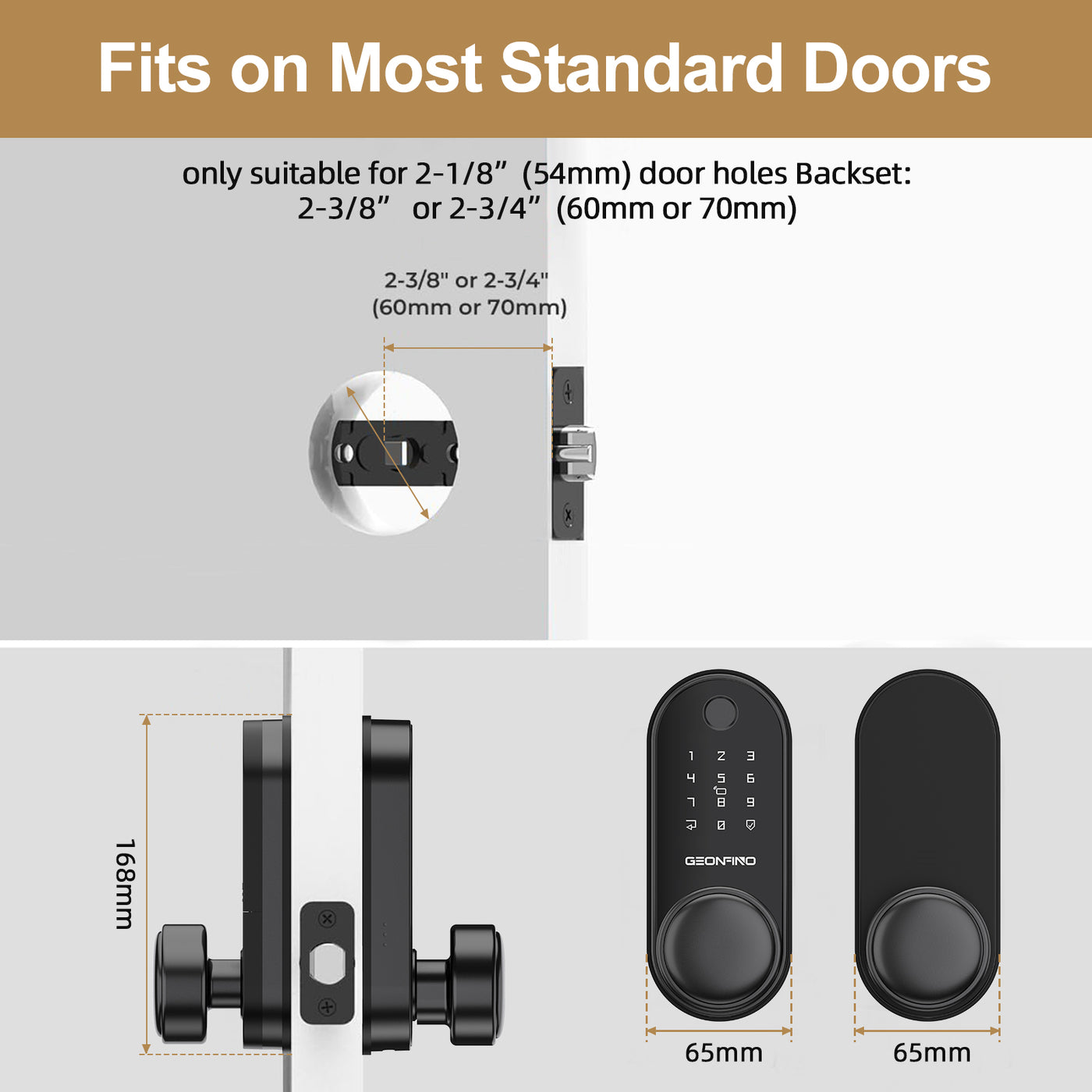 Smart Door Lock with Knob Geonfino