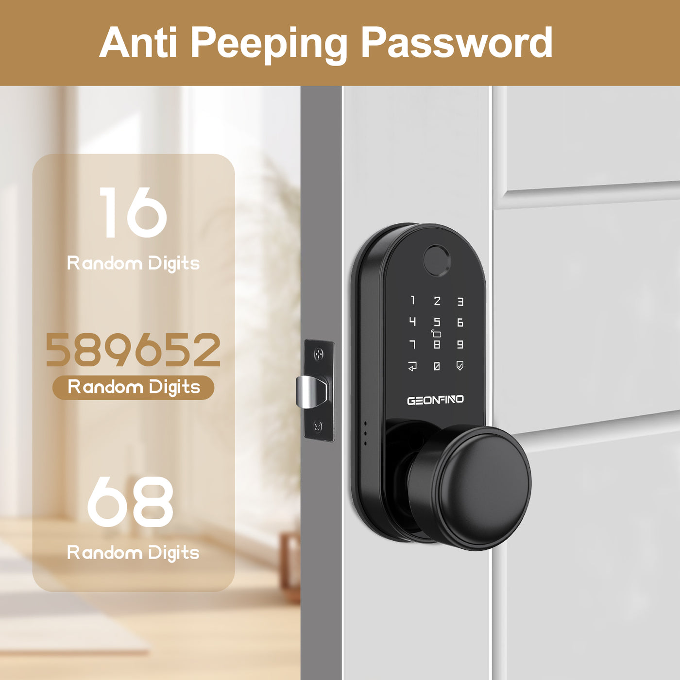 Smart Door Lock with Knob Geonfino