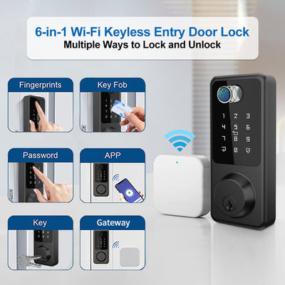 Smart Fingerprint Lock with G2 Gateway - Keyless Entry and Remote Control