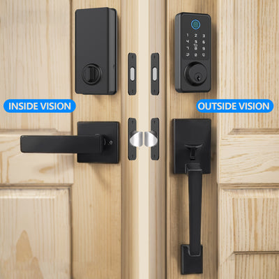 Smart Front Door Lock Handle Set - Keypad Door Lock with 2 Handles