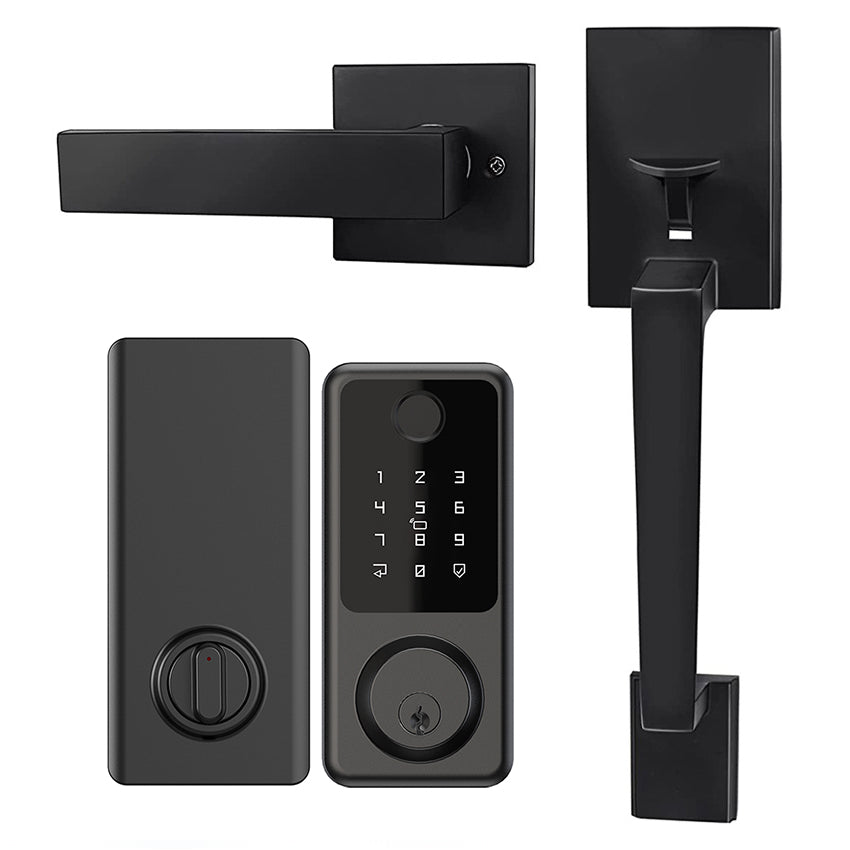 Smart Front Door Lock Handle Set - Keypad Door Lock with 2 Handles