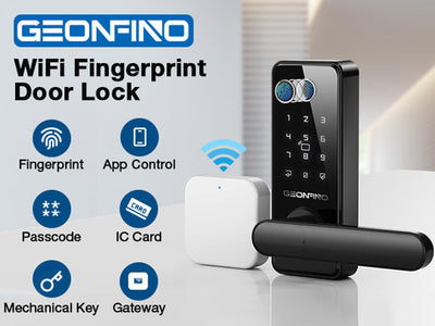 Smart Wi-Fi Lock with Fingerprint Keyless Entry, Front Door Security, and Alexa Compatibility - Includes Electronic Keypad and Remote Control (G2 Gateway)