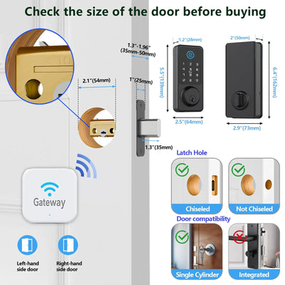 Smart Door Lock Set | Gateway Included Geonfino