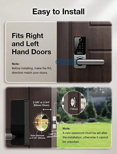 GEONFINO 1SPro Smart Keyless Entry Door Lock with Handle - Geonfino