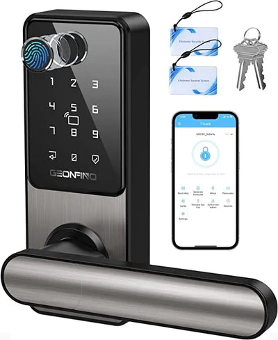 GEONFINO 1SPro Smart Keyless Entry Door Lock with Handle - Geonfino