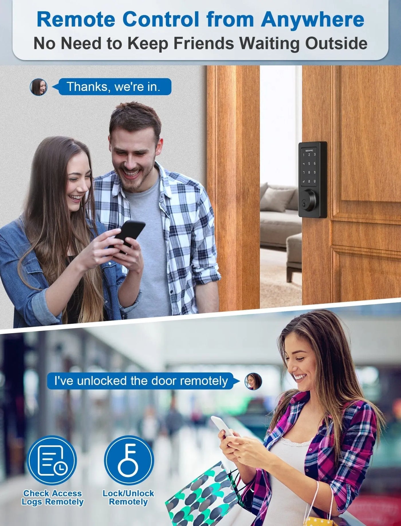 GEONFINO G5+G2 Keyless Entry Smart Lock with Wifi Gateway Set - Geonfino